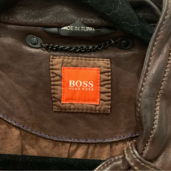 Hugo Boss Vintage Distressed Leather Jacket - Picture 2 of 13